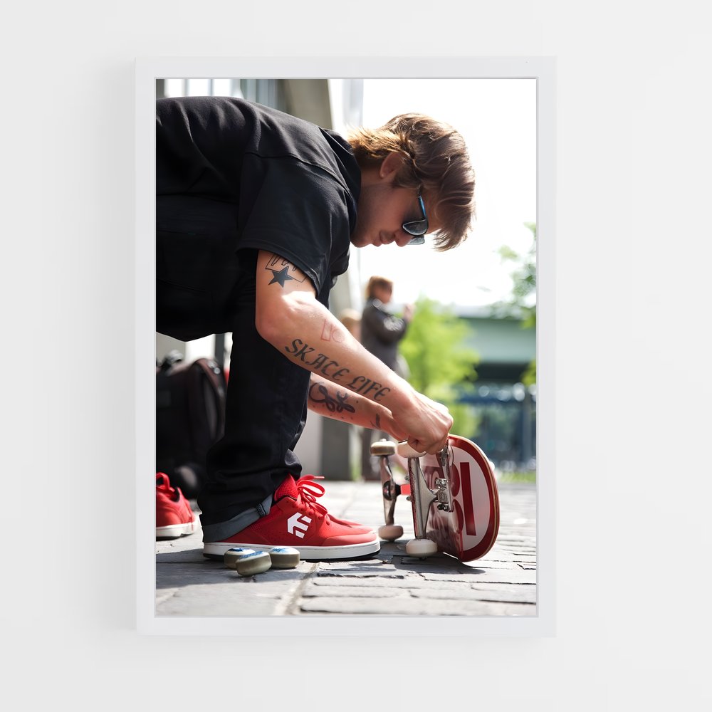 Poster L'Art du Lacer – affiche Skateboard (vue 3)